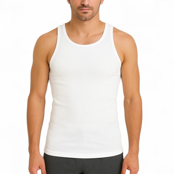 Gap Men’s 3 Pack Cotton Ribbed Tank Tops Shirt Undershirts A-Shirts Medium - Picture 1 of 5